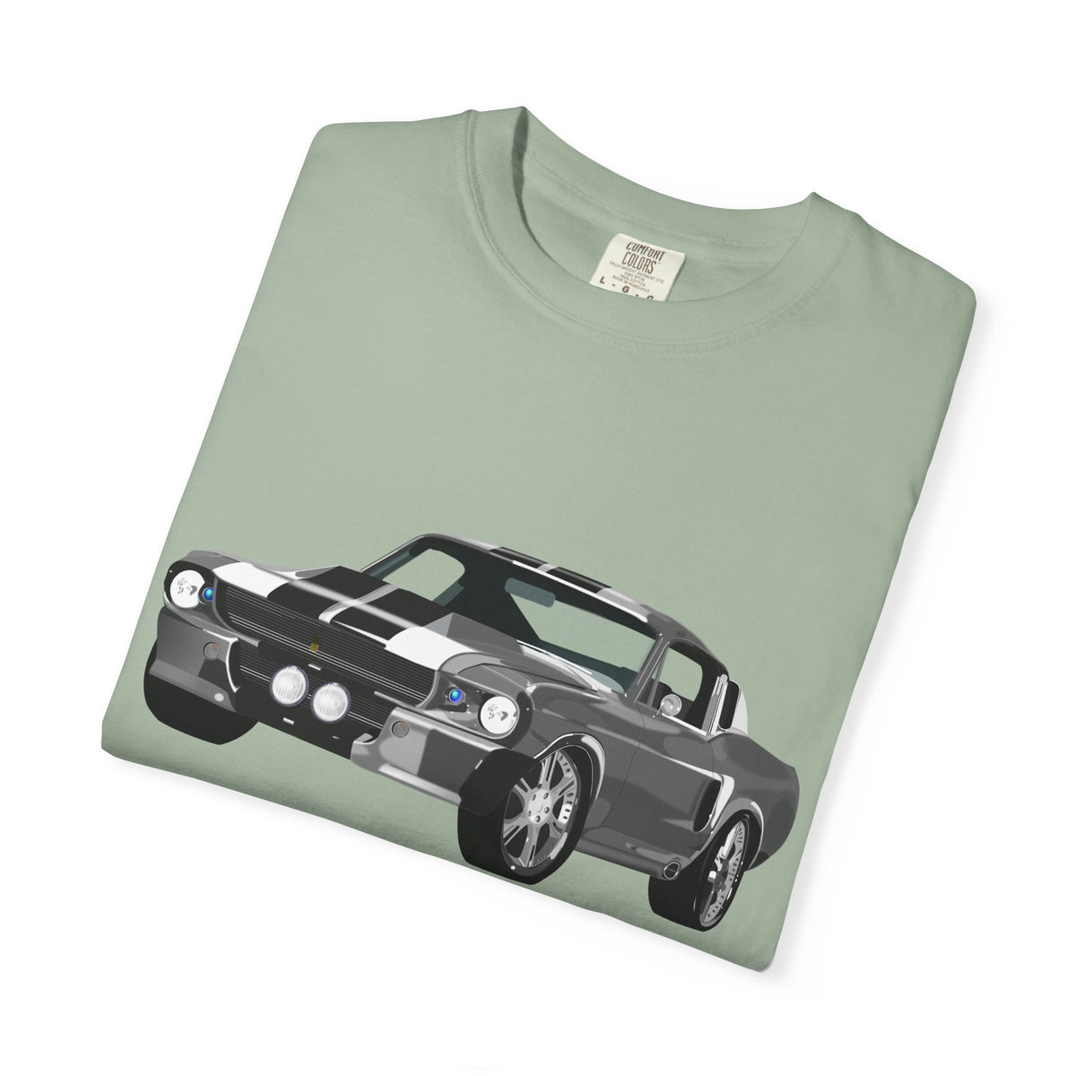 Classic Muscle Car Graphic T-Shirt — Retro Shelby GT Race Stripes Tee