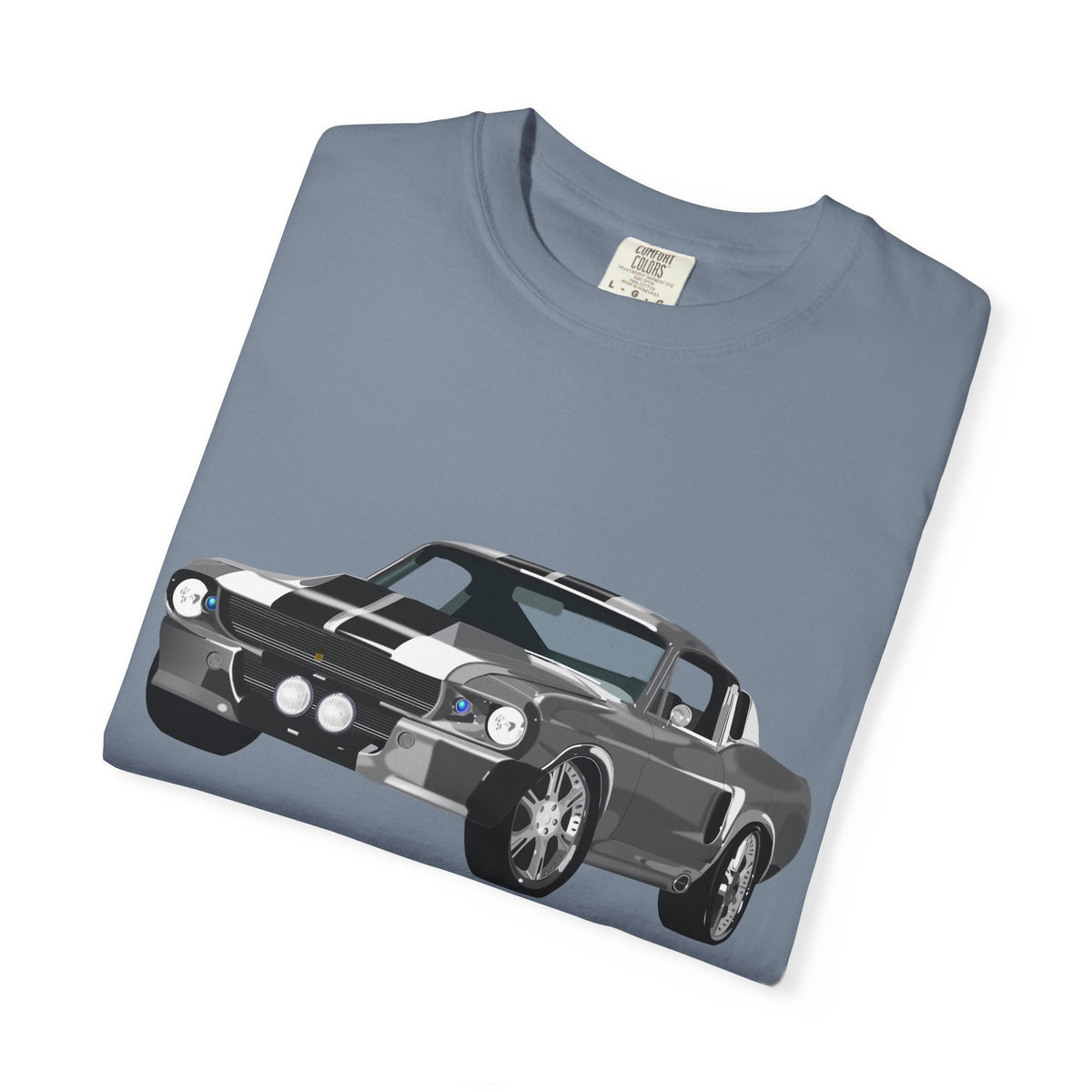 Classic Muscle Car Graphic T-Shirt — Retro Shelby GT Race Stripes Tee