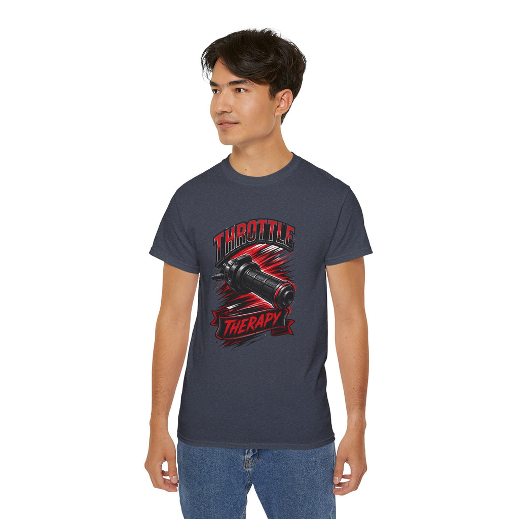 Throttle Therapy Tee – Motorcycle Spark Plug Racing T‑Shirt