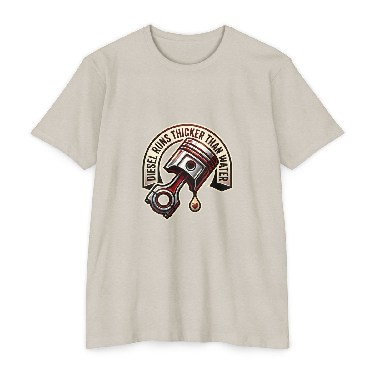 Diesel Runs Thicker Than Water T-Shirt — Mechanic Piston Graphic Tee