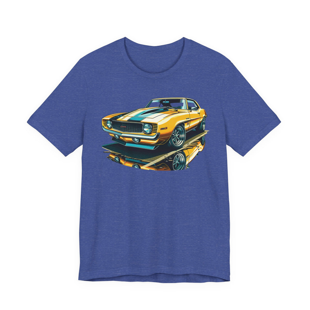Yellow Classic Muscle Car T-Shirt | American Muscle Roars back graphic tee