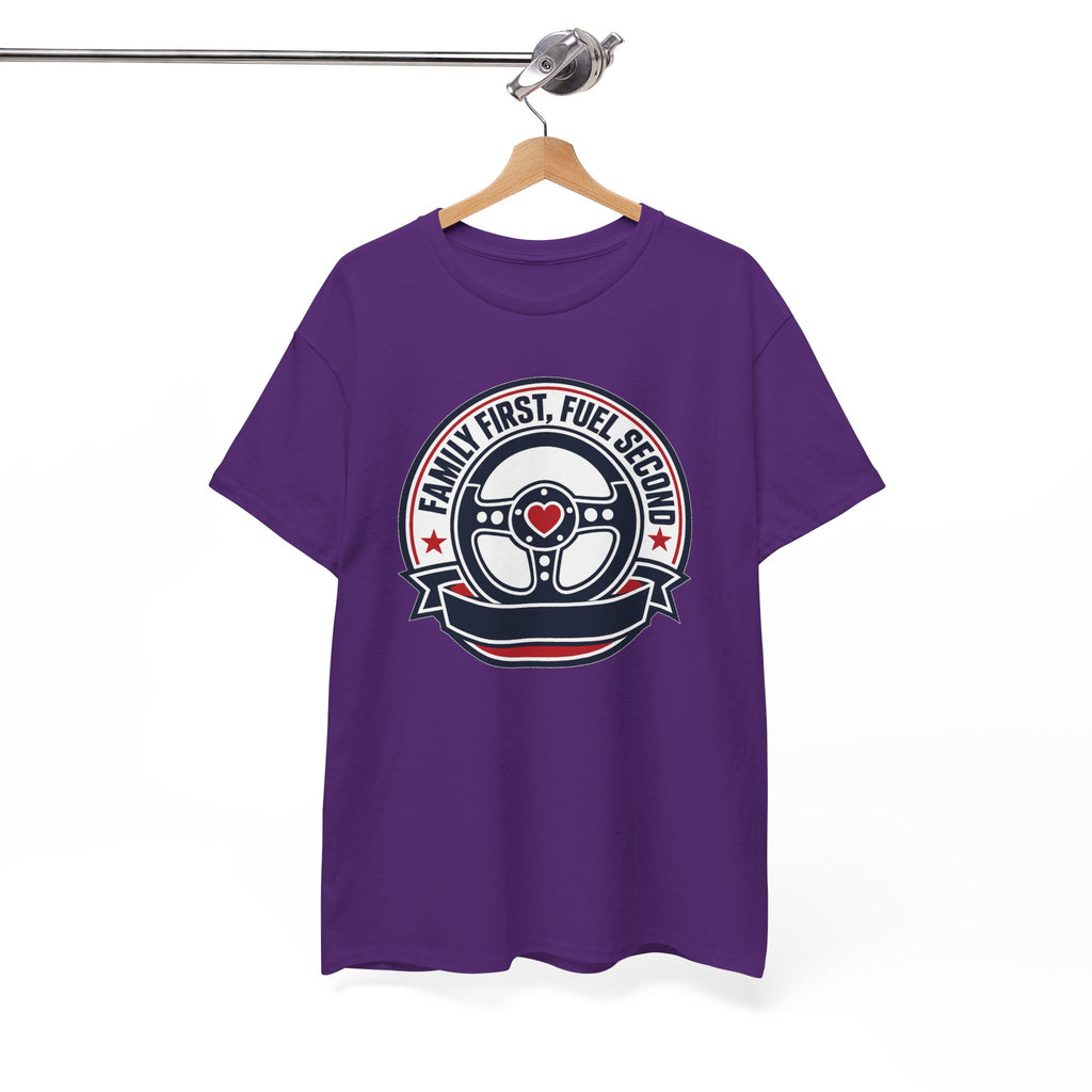 Family First, Fuel Second Tee — Steering Wheel Graphic Shirt