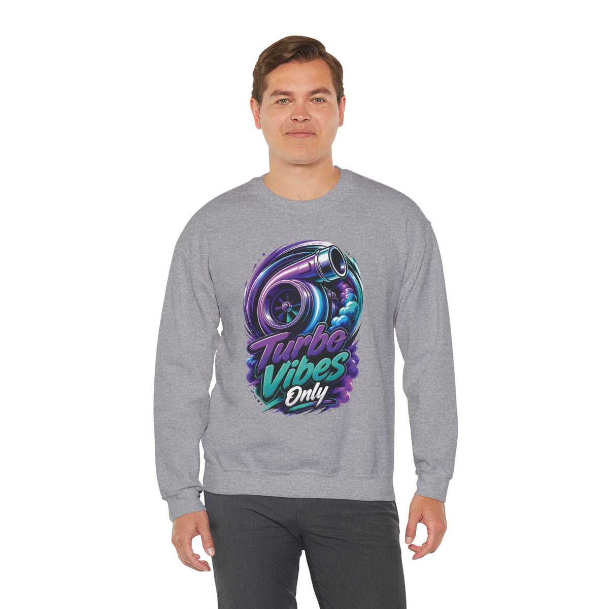 Crewneck Sweatshirt — Turbo Vibes Only Performance Graphic