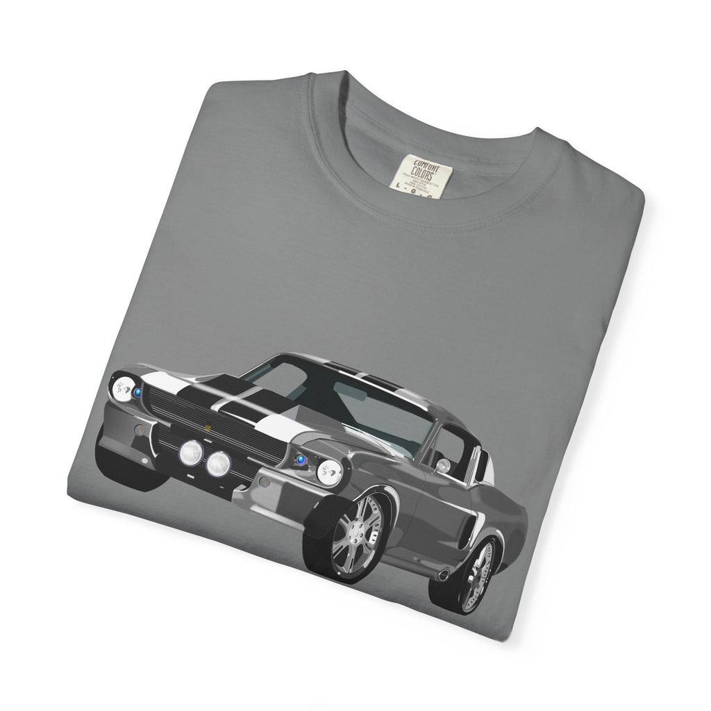 Classic Muscle Car Graphic T-Shirt — Retro Shelby GT Race Stripes Tee