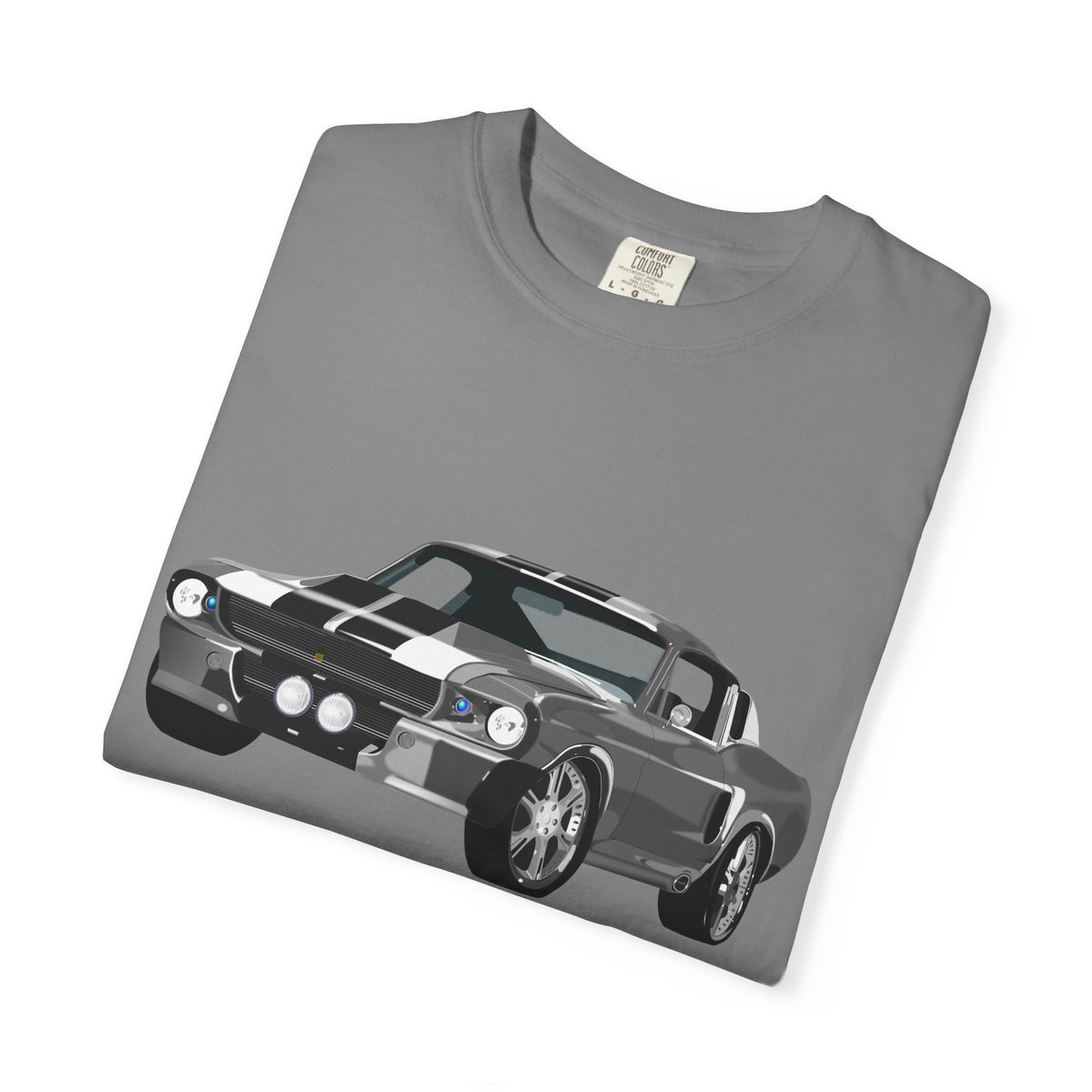 Classic Muscle Car Graphic T-Shirt — Retro Shelby GT Race Stripes Tee