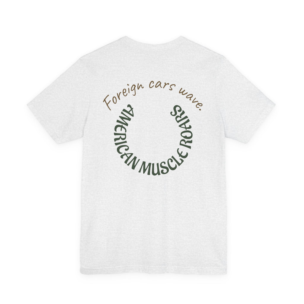 Yellow Classic Muscle Car T-Shirt | American Muscle Roars back graphic tee