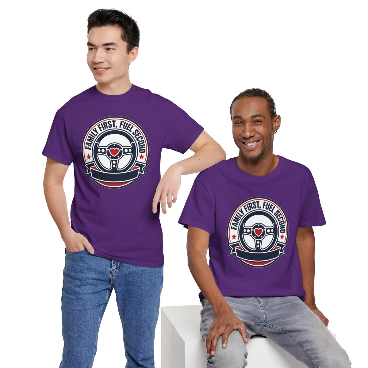 Family First, Fuel Second Tee — Steering Wheel Graphic Shirt