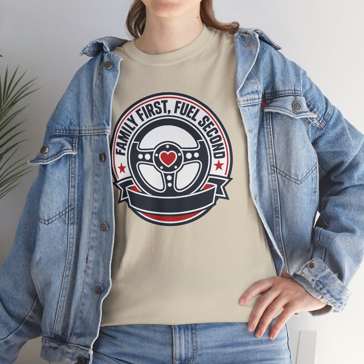 Family First, Fuel Second Tee — Steering Wheel Graphic Shirt