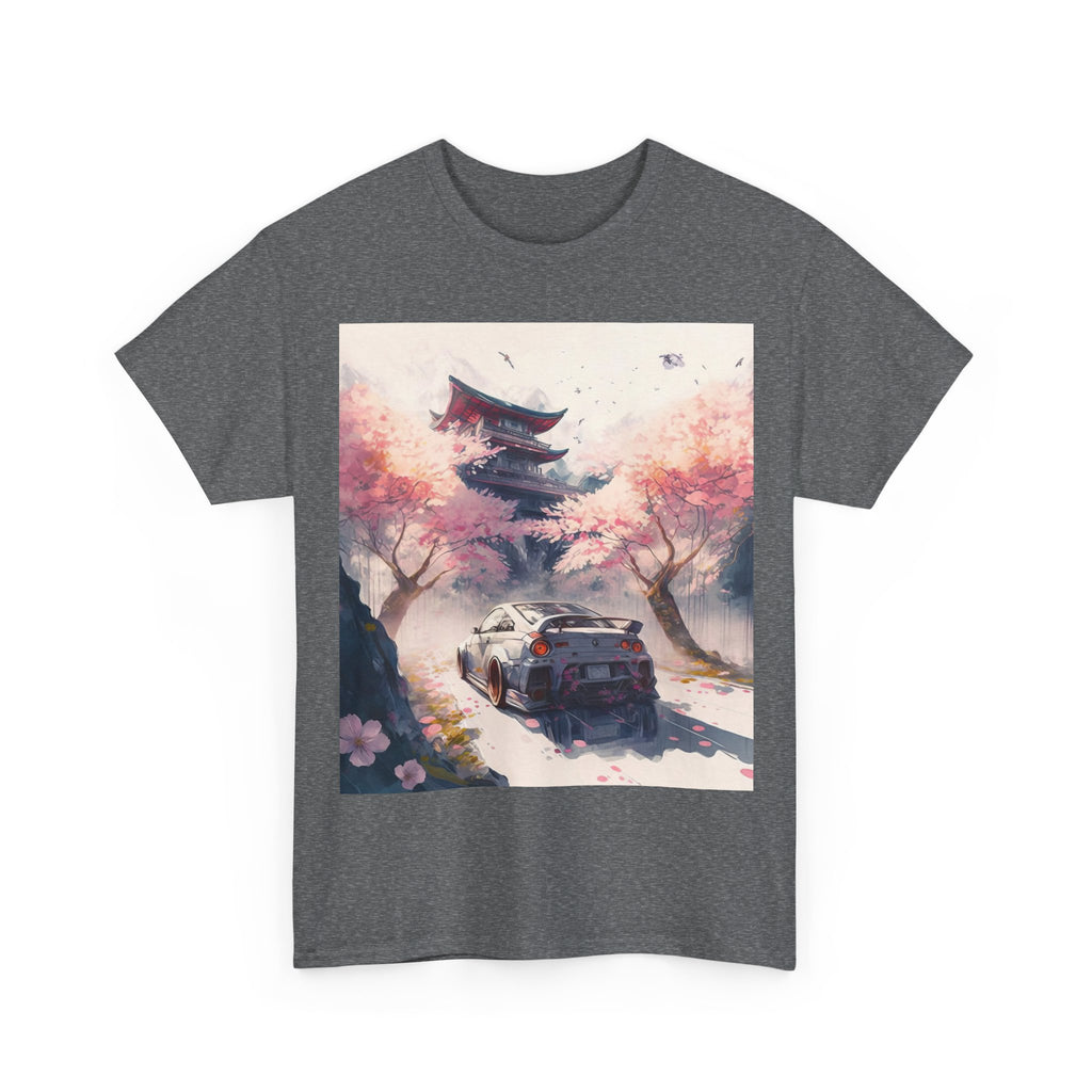 Sakura Drift Retro Sports Car Tee — Cherry Blossom JDM Graphic T-Shirt