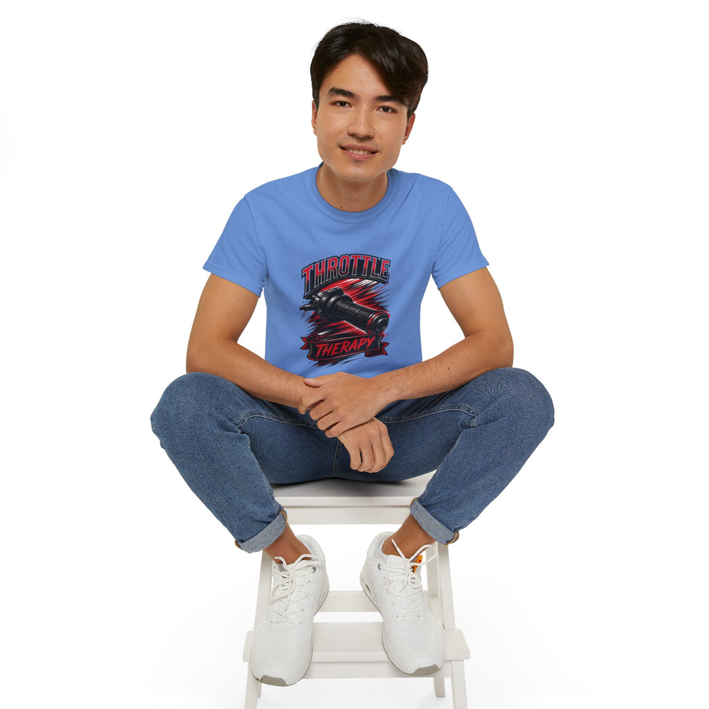 Throttle Therapy Tee – Motorcycle Spark Plug Racing T‑Shirt