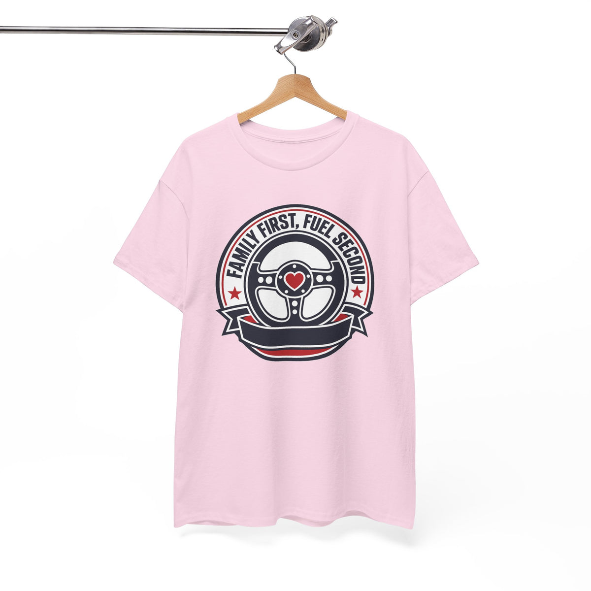 Family First, Fuel Second Tee — Steering Wheel Graphic Shirt