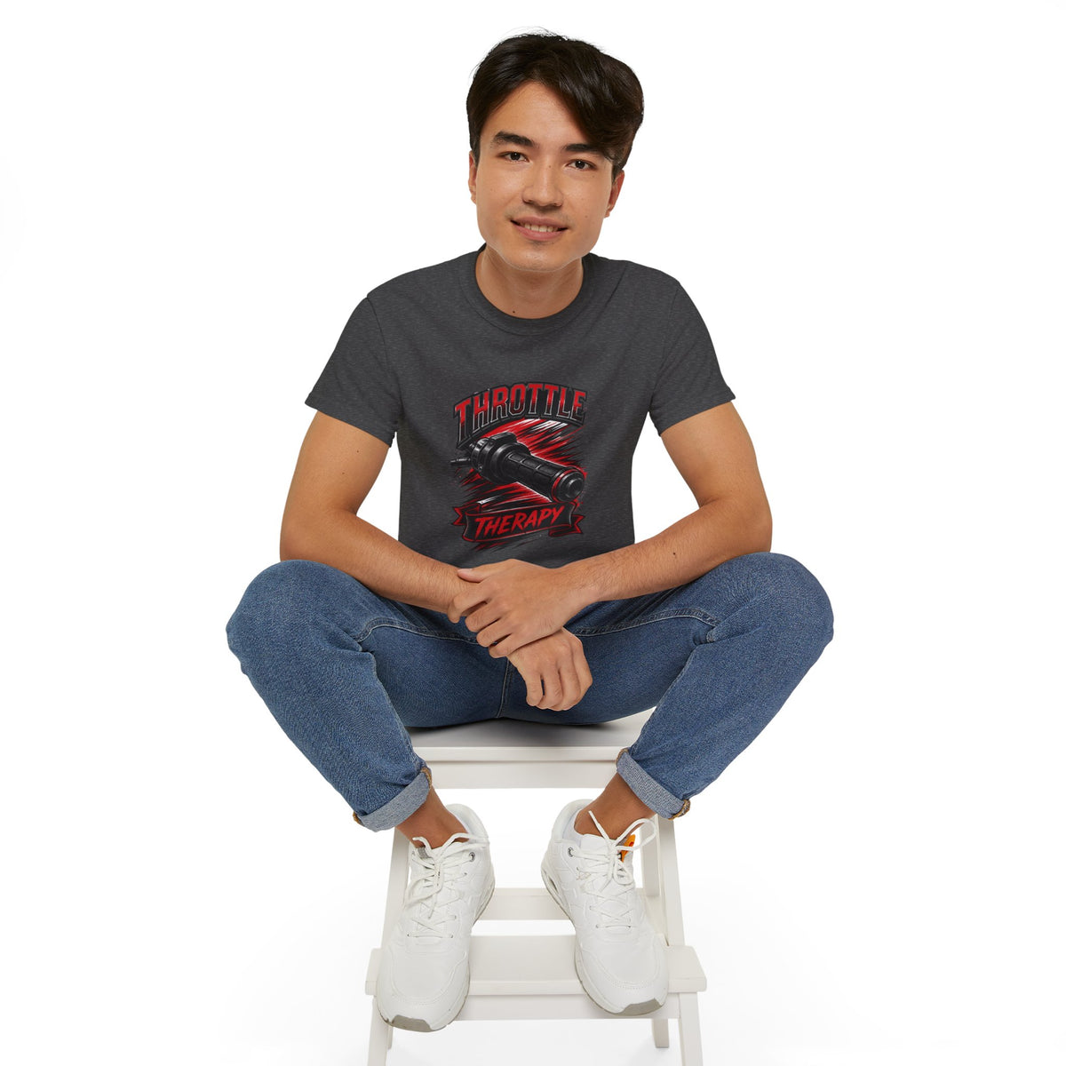 Throttle Therapy Tee – Motorcycle Spark Plug Racing T‑Shirt