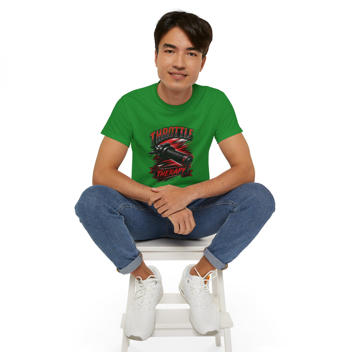 Throttle Therapy Tee – Motorcycle Spark Plug Racing T‑Shirt