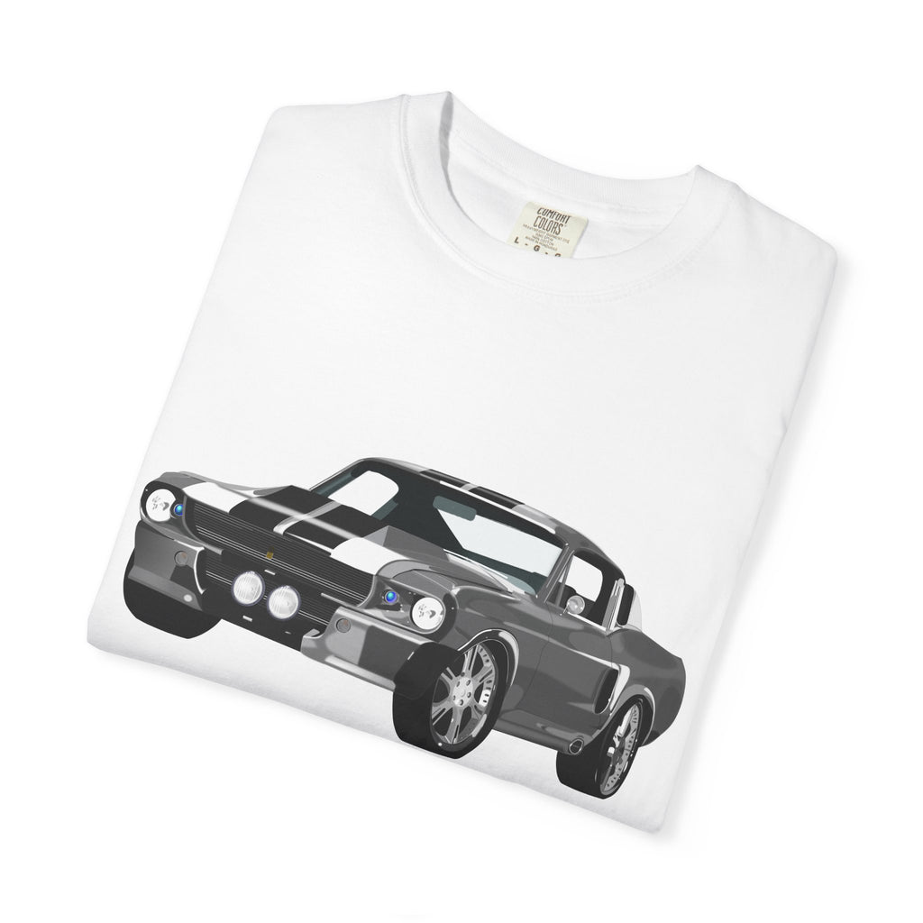 Classic Muscle Car Graphic T-Shirt — Retro Shelby GT Race Stripes Tee