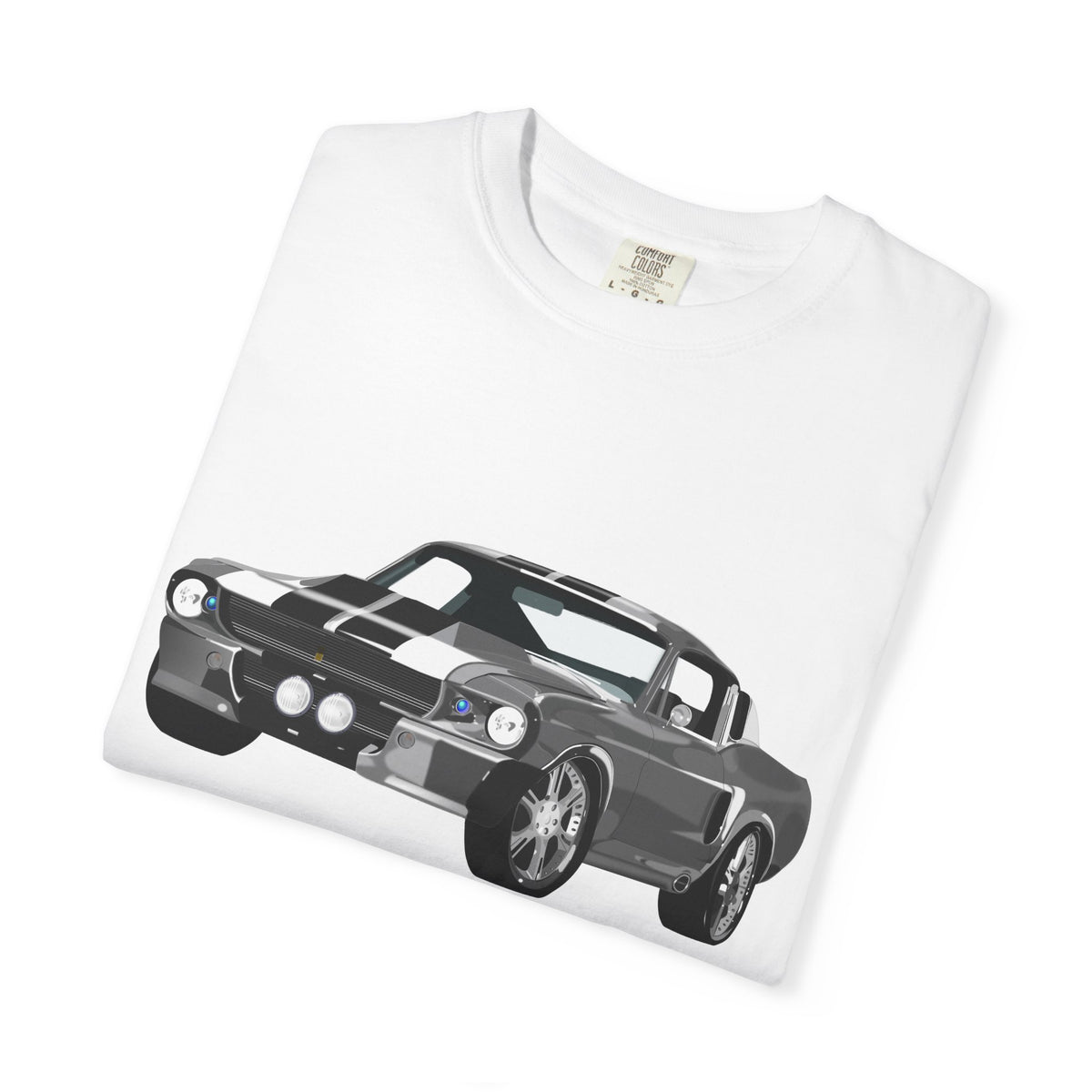 Classic Muscle Car Graphic T-Shirt — Retro Shelby GT Race Stripes Tee