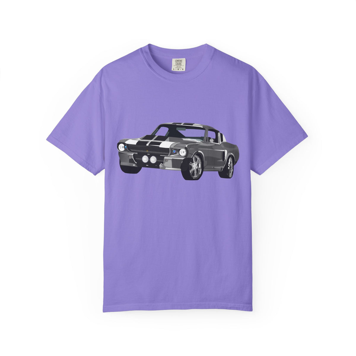 Classic Muscle Car Graphic T-Shirt — Retro Shelby GT Race Stripes Tee