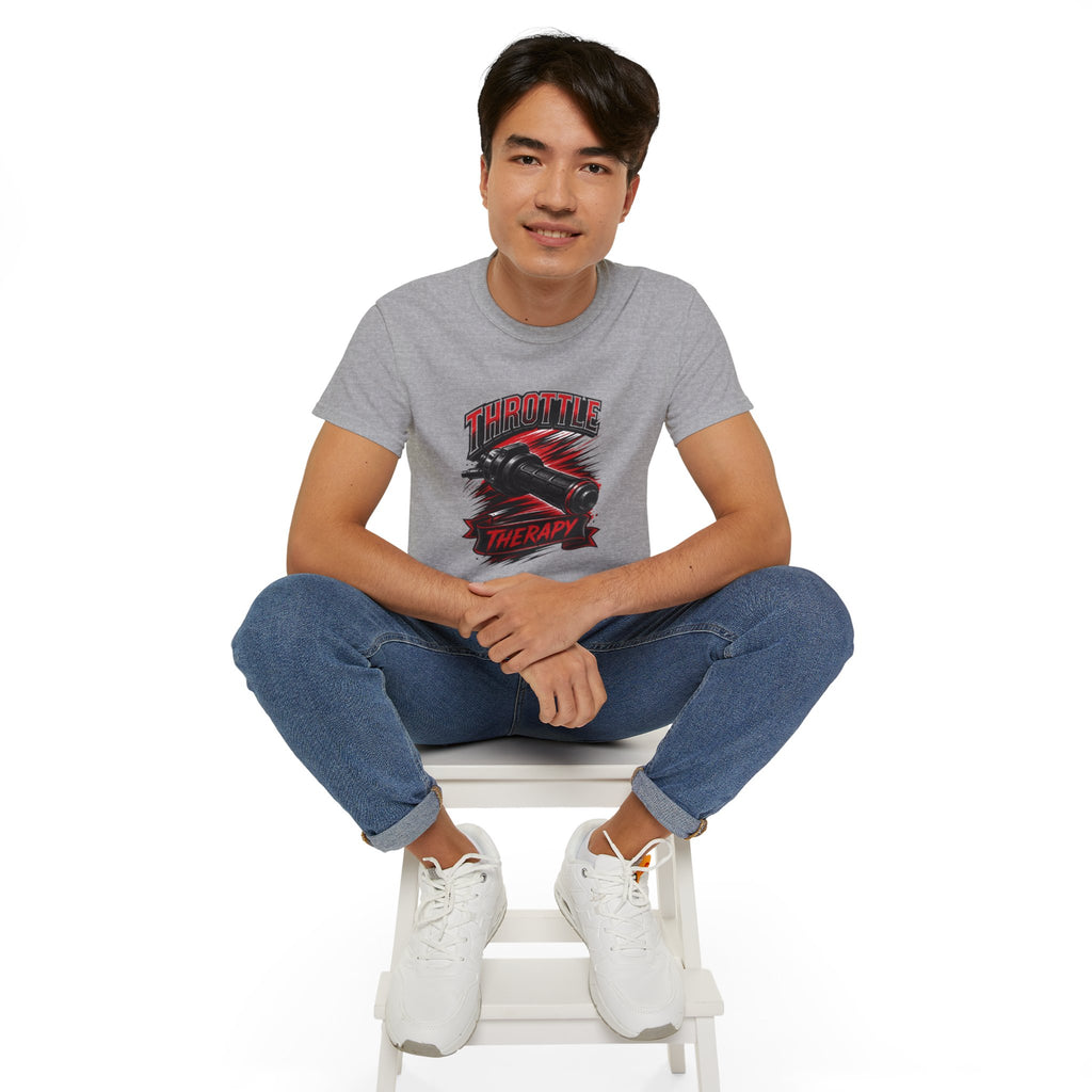 Throttle Therapy Tee – Motorcycle Spark Plug Racing T‑Shirt