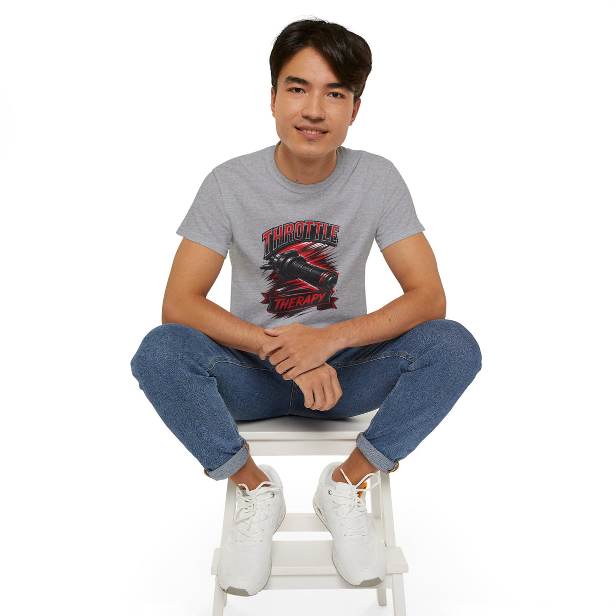 Throttle Therapy Tee – Motorcycle Spark Plug Racing T‑Shirt