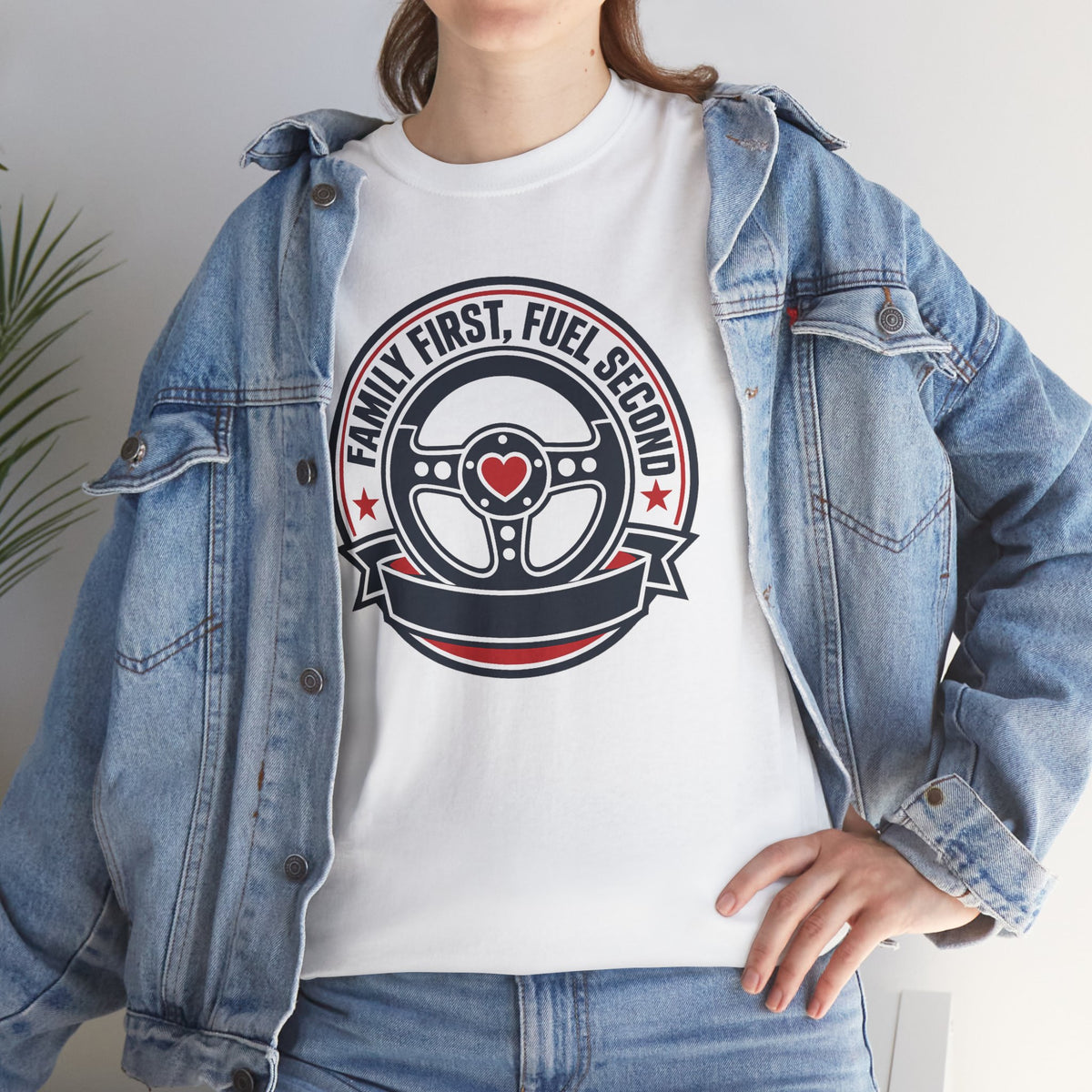 Family First, Fuel Second Tee — Steering Wheel Graphic Shirt