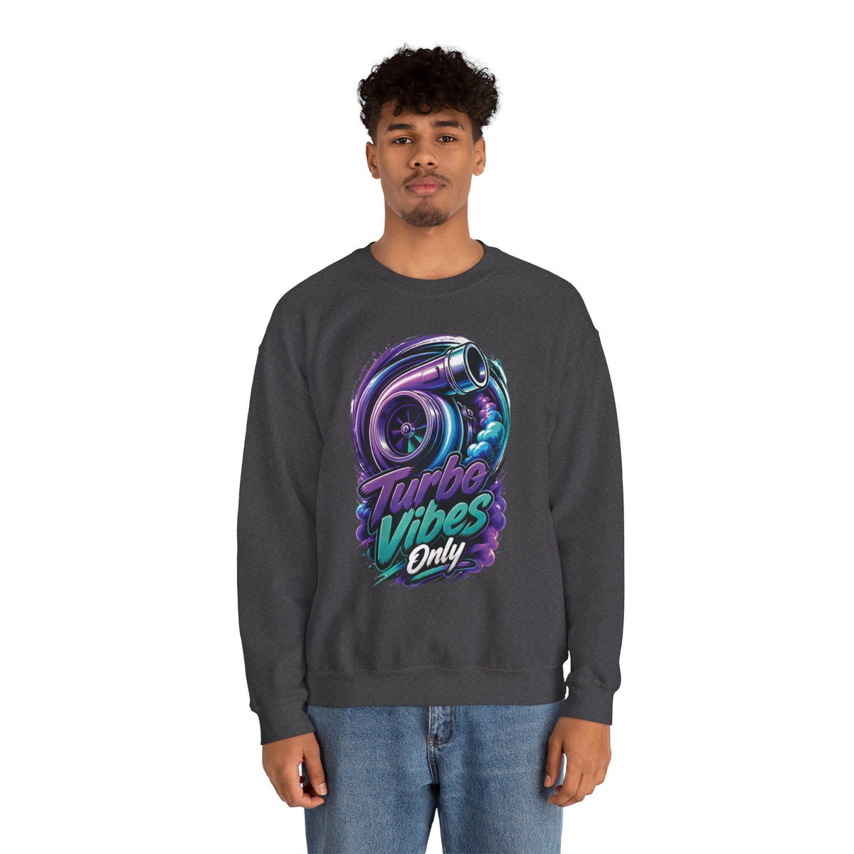 Crewneck Sweatshirt — Turbo Vibes Only Performance Graphic