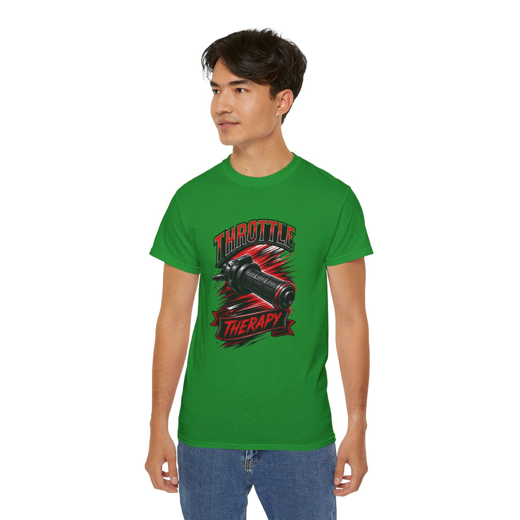 Throttle Therapy Tee – Motorcycle Spark Plug Racing T‑Shirt