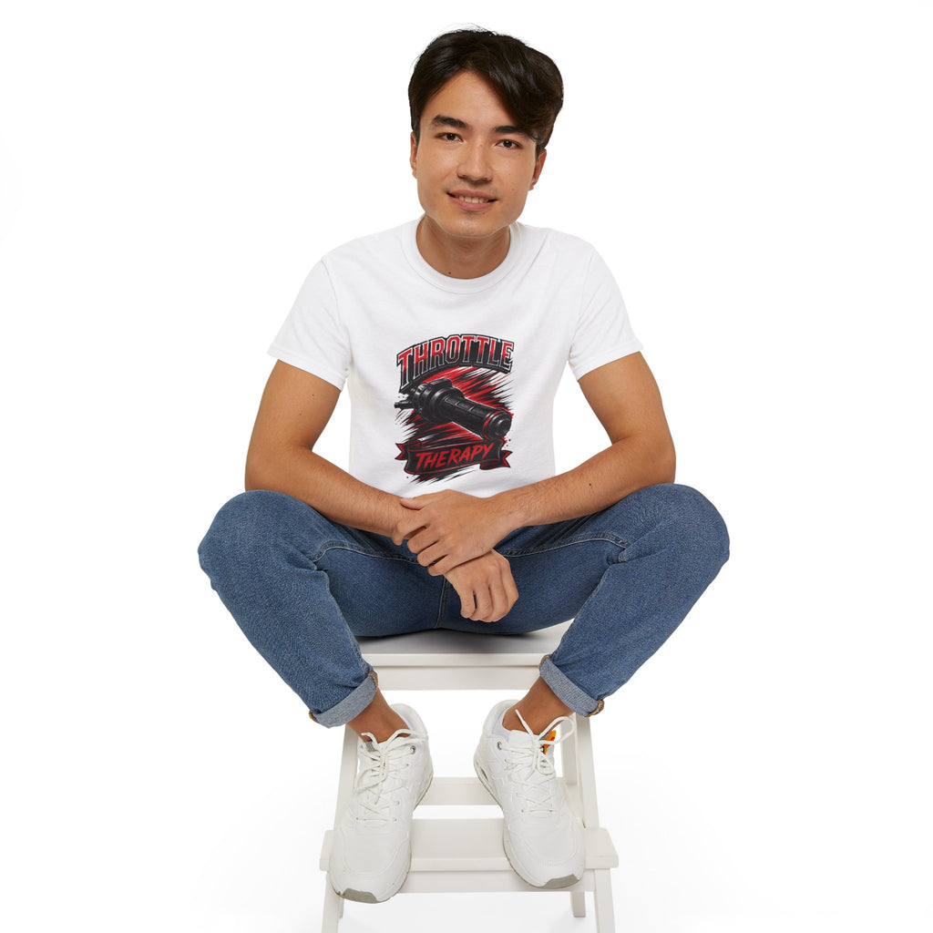 Throttle Therapy Tee – Motorcycle Spark Plug Racing T‑Shirt