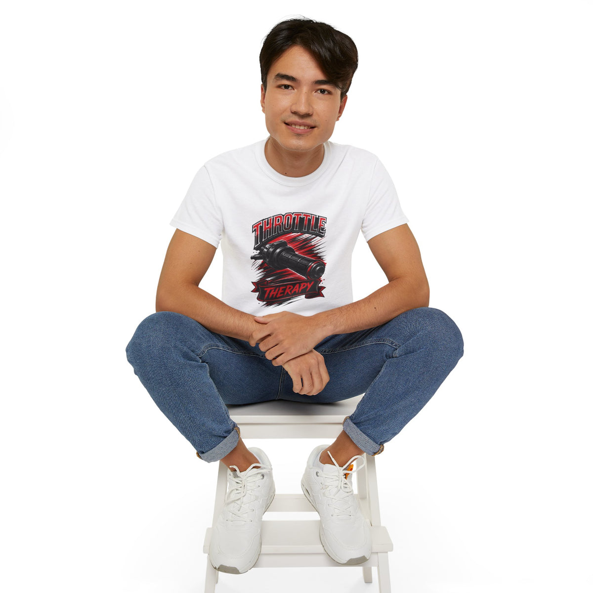 Throttle Therapy Tee – Motorcycle Spark Plug Racing T‑Shirt