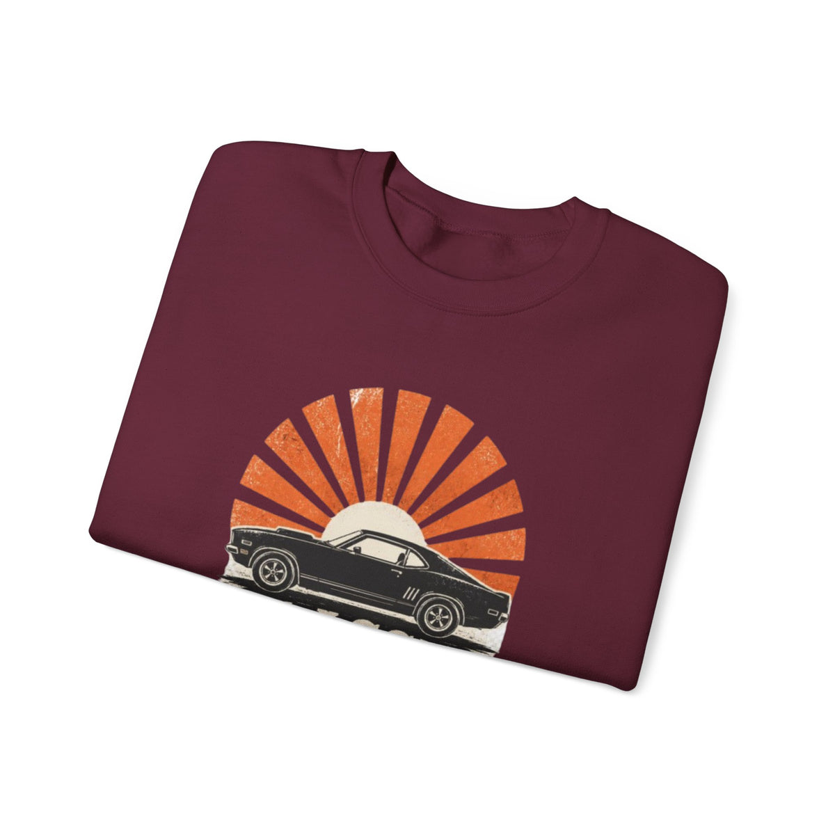 Classic Car Sweatshirt - "Classic Iron Never Dies" Retro Muscle Car Crewneck