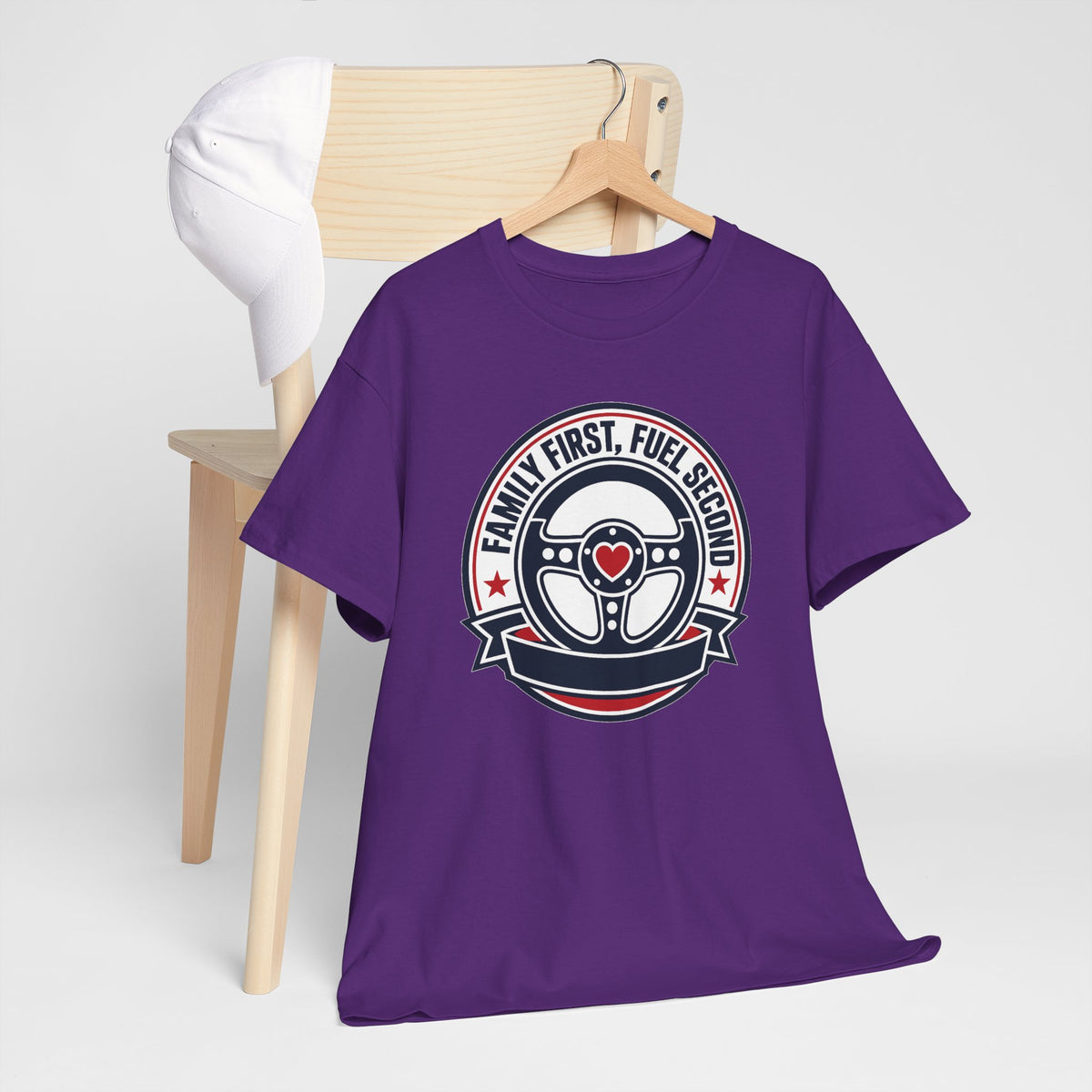 Family First, Fuel Second Tee — Steering Wheel Graphic Shirt
