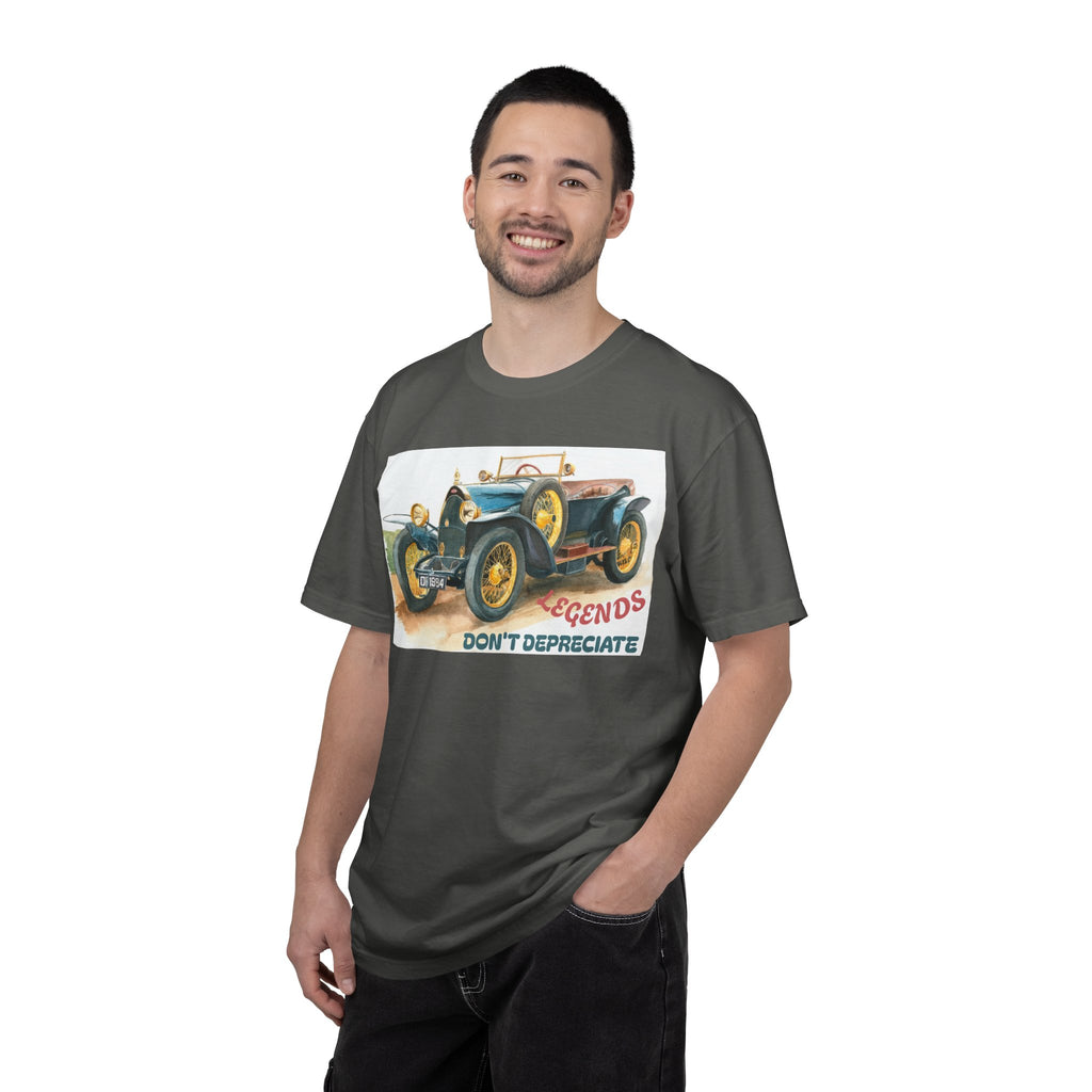 Vintage Car T‑Shirt — “Legends Don’t Depreciate” Classic Auto Graphic Tee