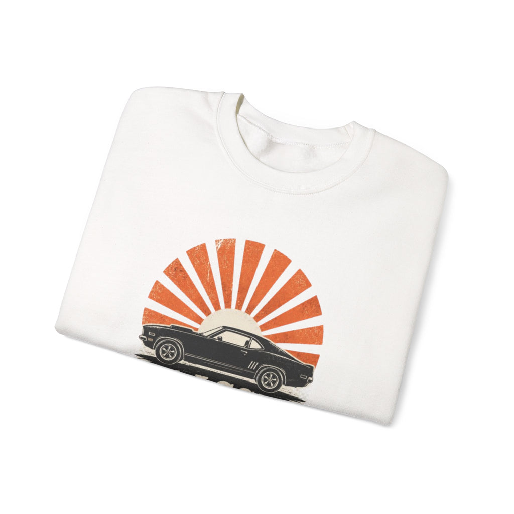 Classic Car Sweatshirt - "Classic Iron Never Dies" Retro Muscle Car Crewneck