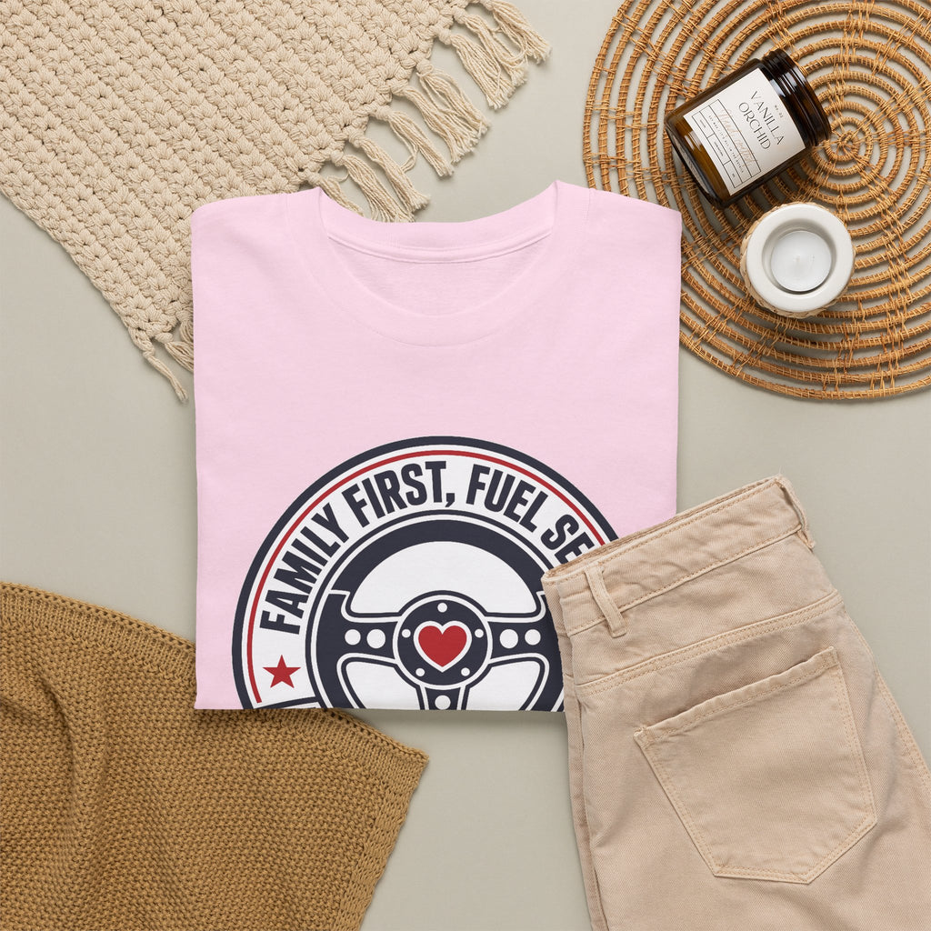 Family First, Fuel Second Tee — Steering Wheel Graphic Shirt