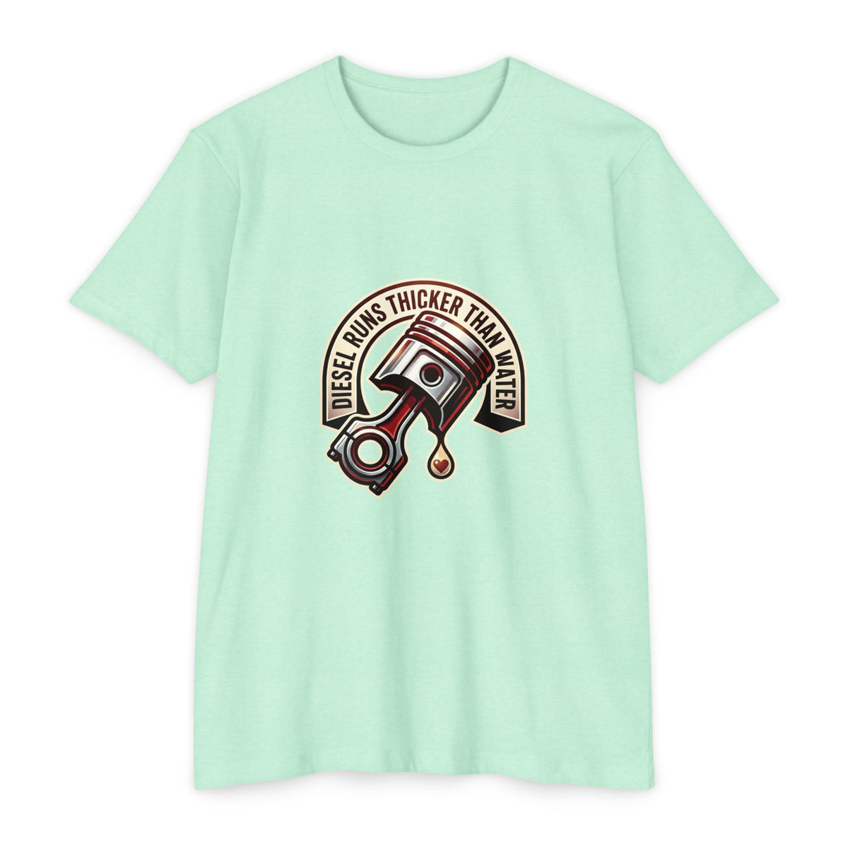 Diesel Runs Thicker Than Water T-Shirt — Mechanic Piston Graphic Tee