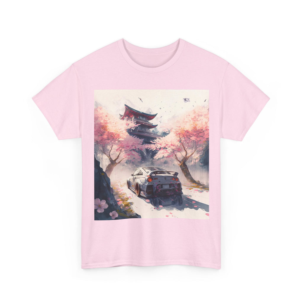 Sakura Drift Retro Sports Car Tee — Cherry Blossom JDM Graphic T-Shirt