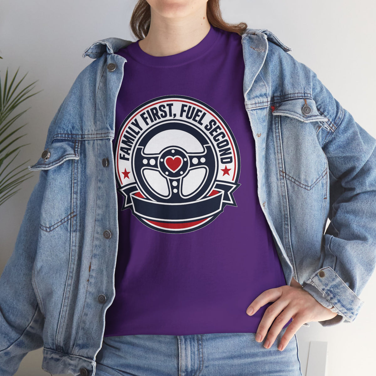 Family First, Fuel Second Tee — Steering Wheel Graphic Shirt