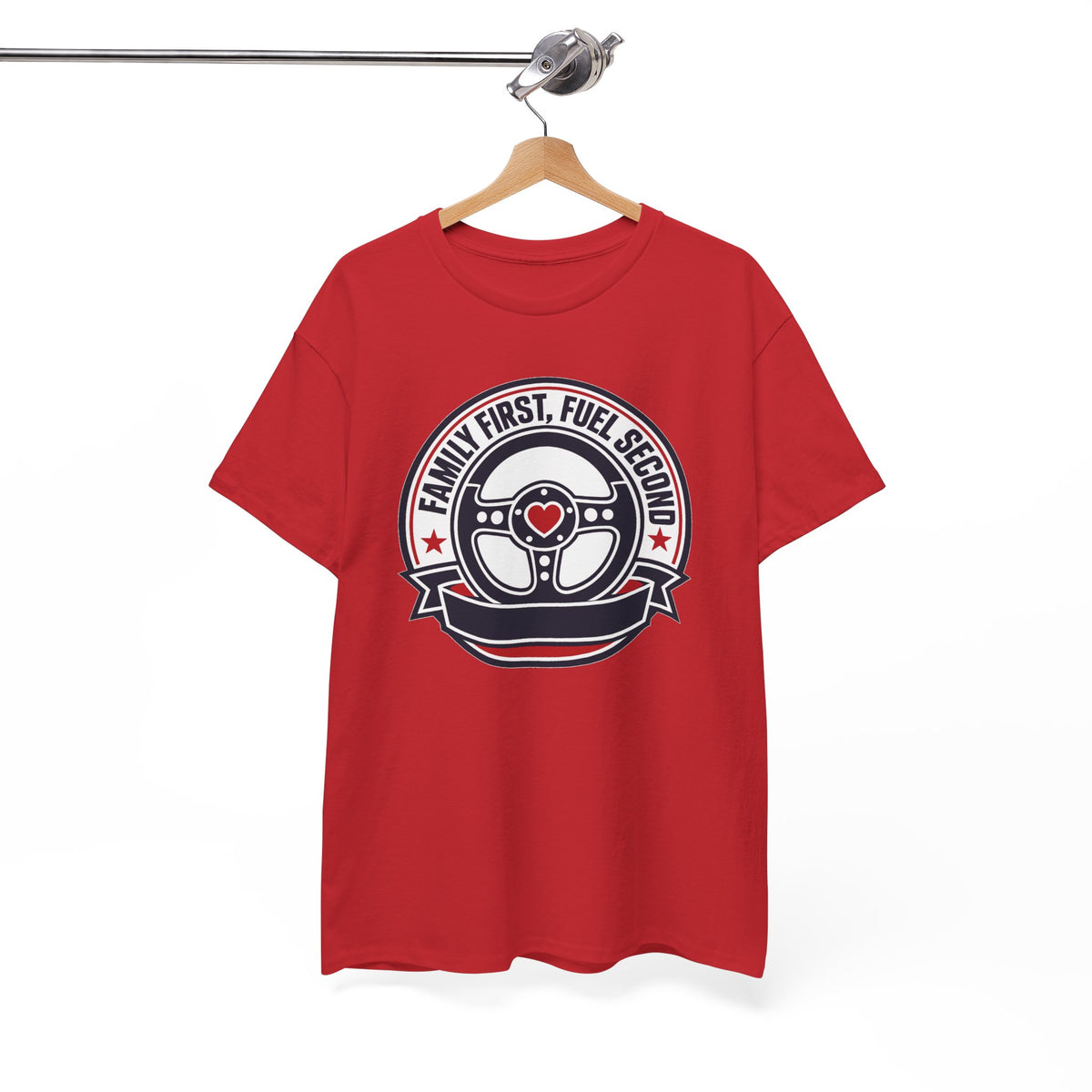 Family First, Fuel Second Tee — Steering Wheel Graphic Shirt