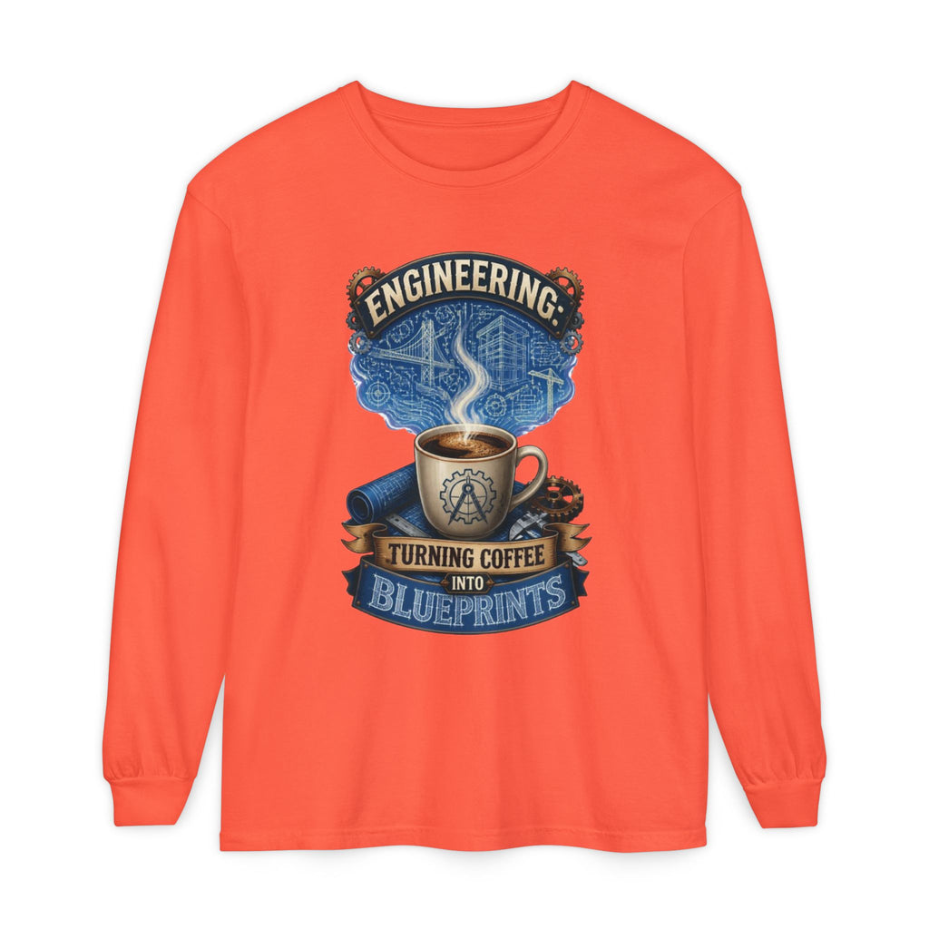 Engineering Coffee Long Sleeve Tee — "Turning Coffee Into Blueprints"