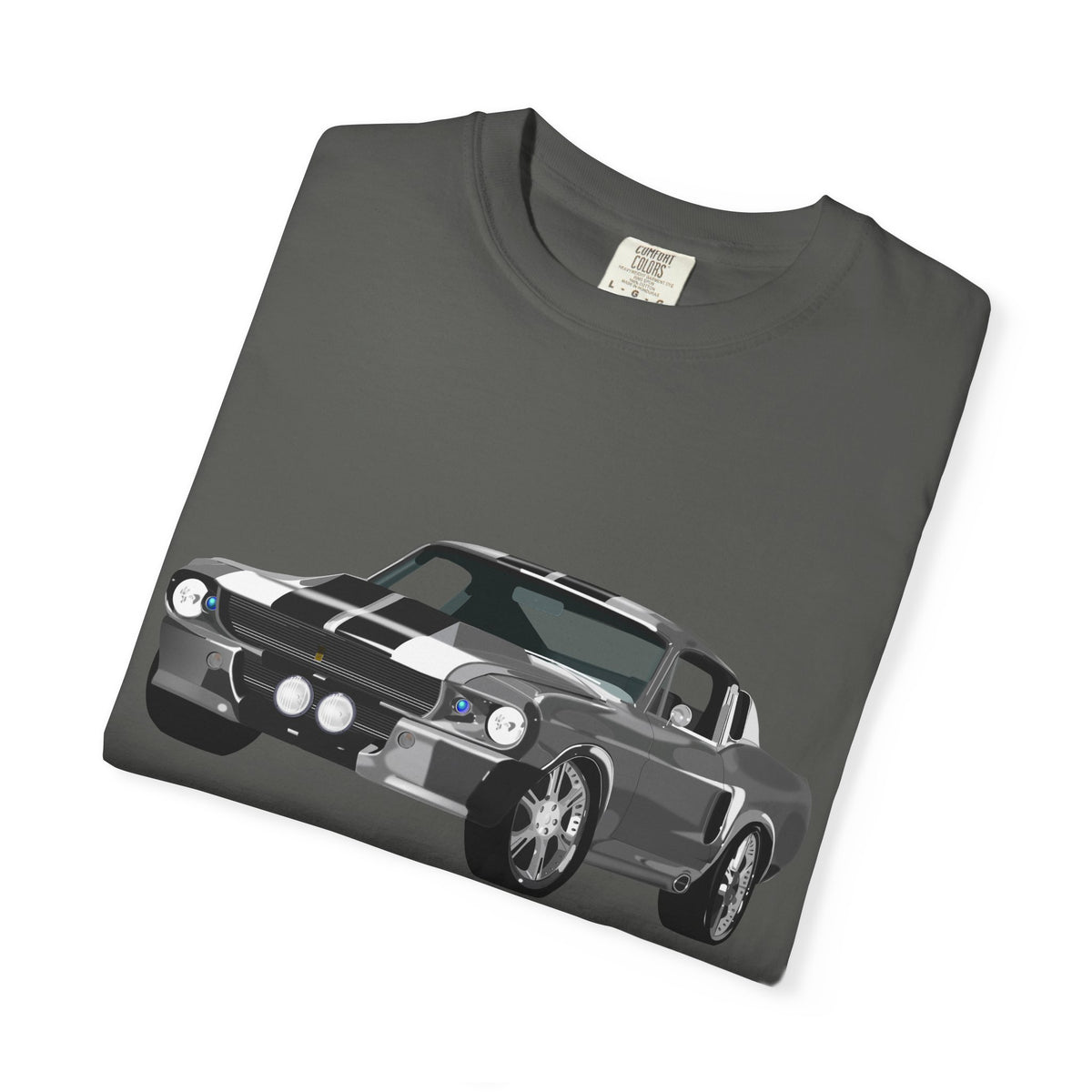 Classic Muscle Car Graphic T-Shirt — Retro Shelby GT Race Stripes Tee