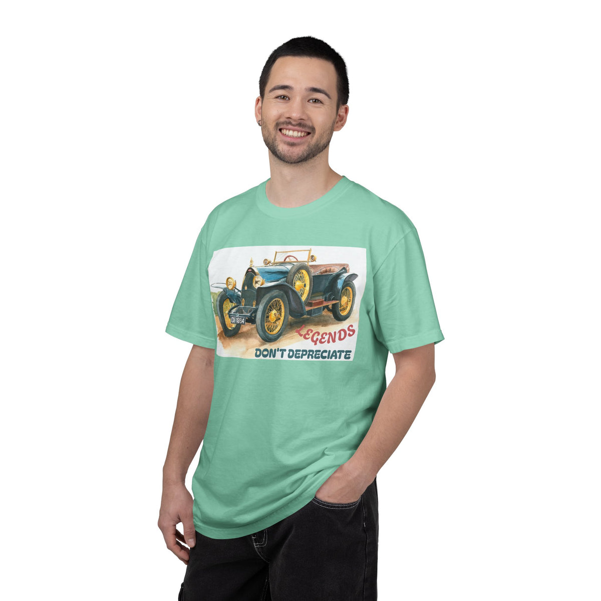 Vintage Car T‑Shirt — “Legends Don’t Depreciate” Classic Auto Graphic Tee