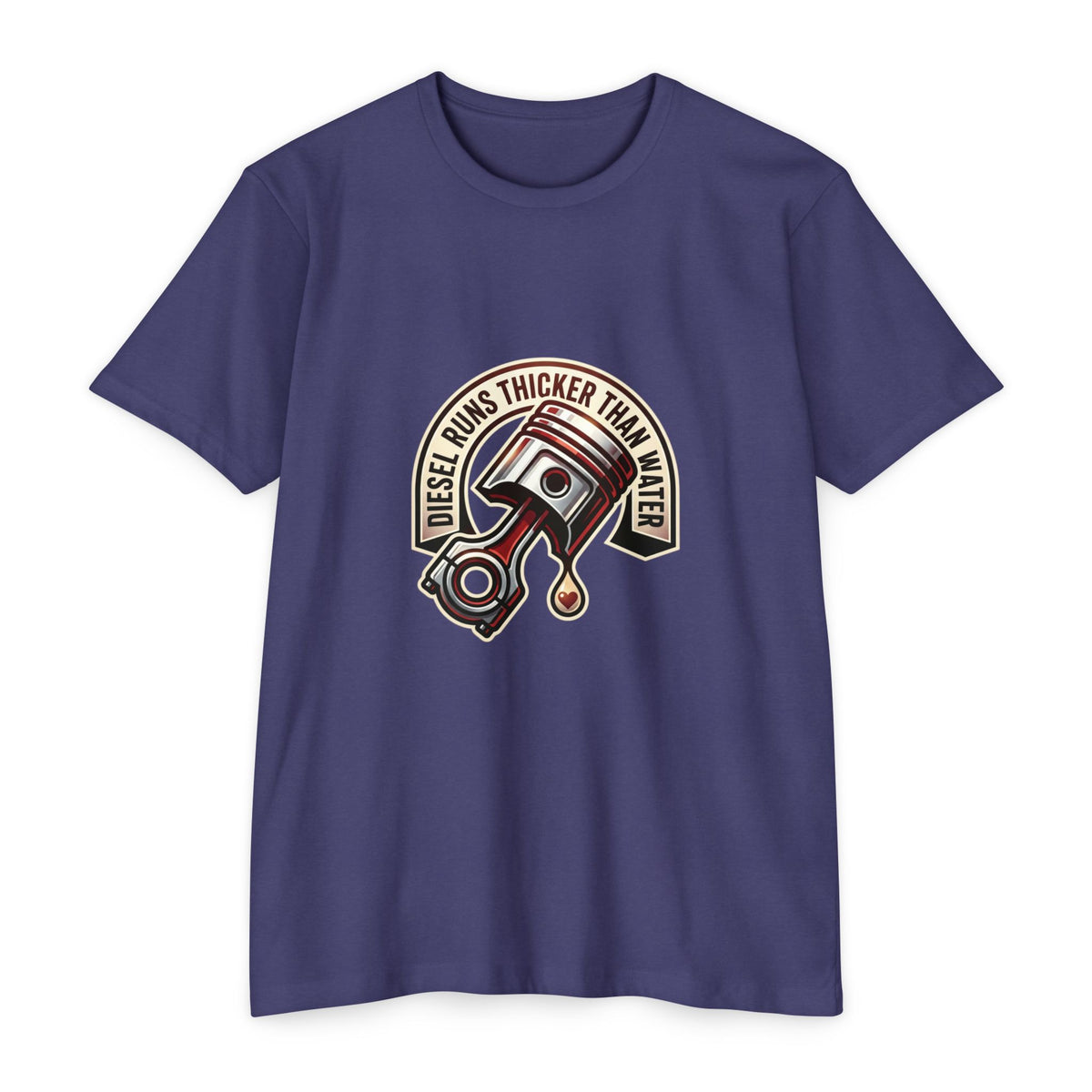 Diesel Runs Thicker Than Water T-Shirt — Mechanic Piston Graphic Tee