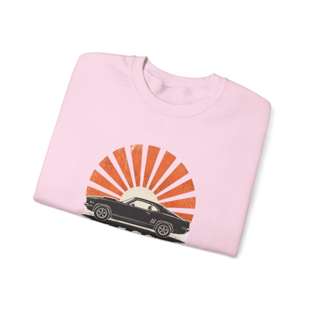 Classic Car Sweatshirt - "Classic Iron Never Dies" Retro Muscle Car Crewneck