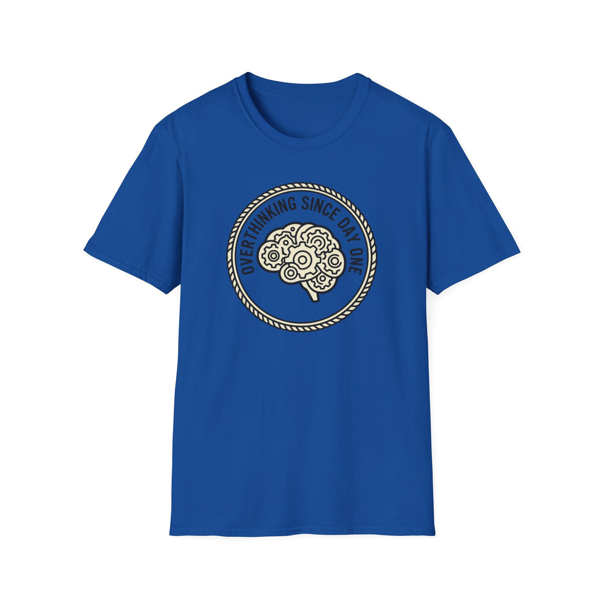 T-Shirt — "Overthinking Since Day One" Brain Graphic Tee