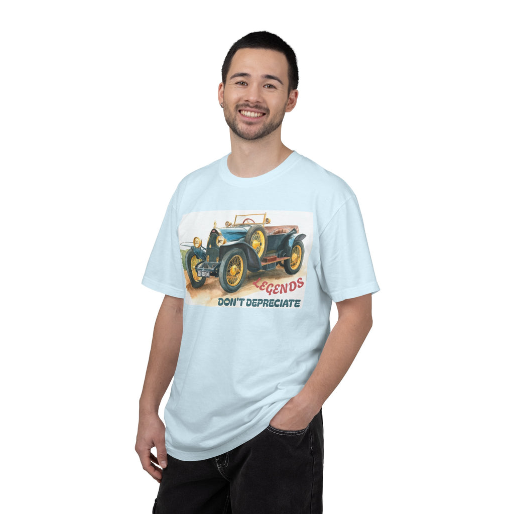 Vintage Car T‑Shirt — “Legends Don’t Depreciate” Classic Auto Graphic Tee