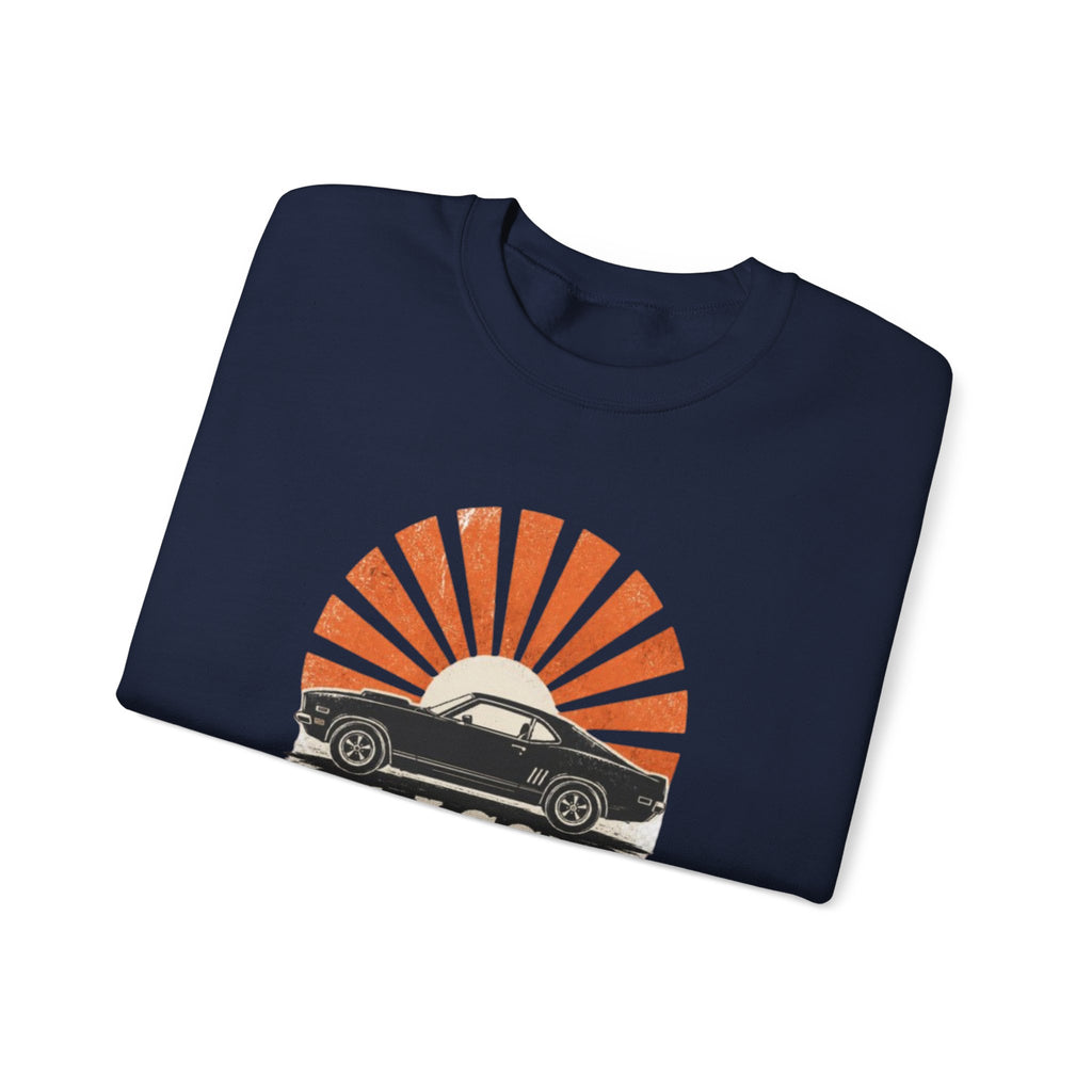 Classic Car Sweatshirt - "Classic Iron Never Dies" Retro Muscle Car Crewneck