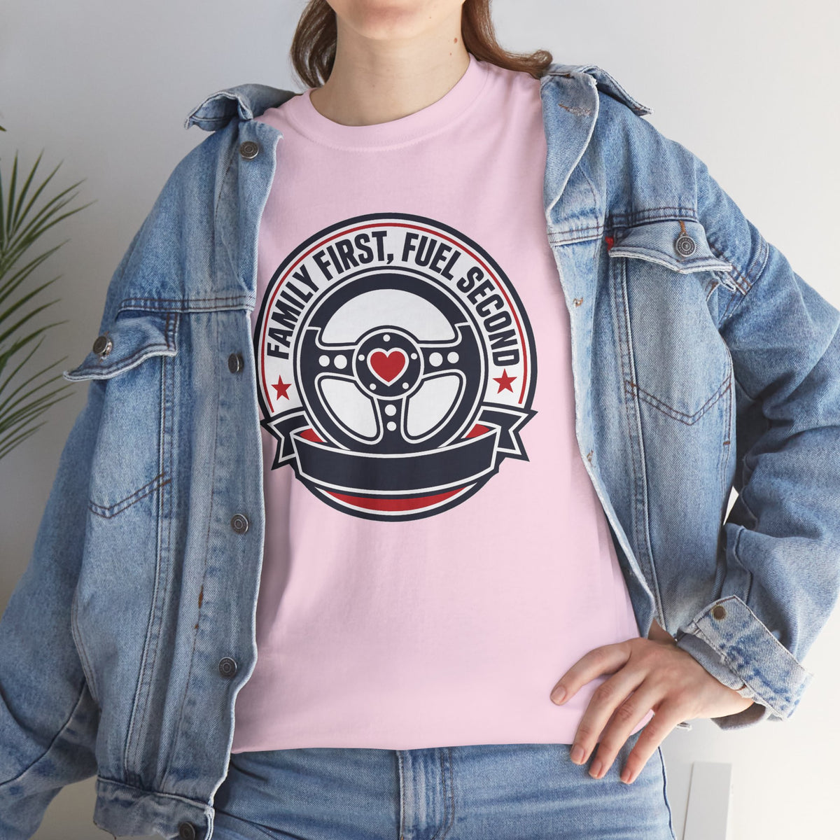 Family First, Fuel Second Tee — Steering Wheel Graphic Shirt