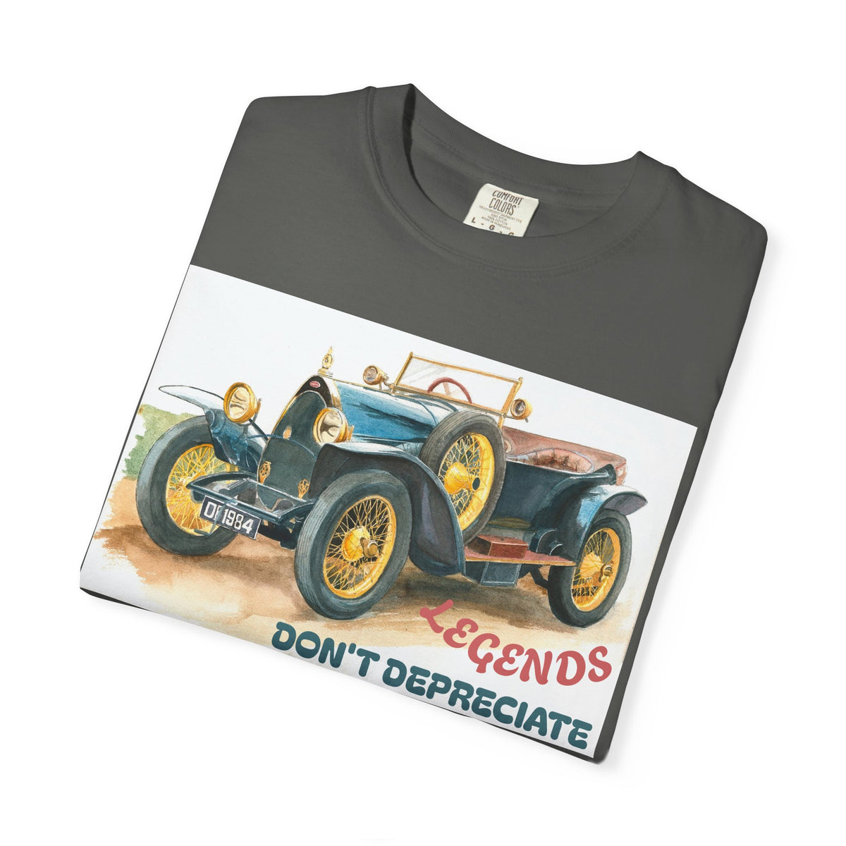 Vintage Car T‑Shirt — “Legends Don’t Depreciate” Classic Auto Graphic Tee