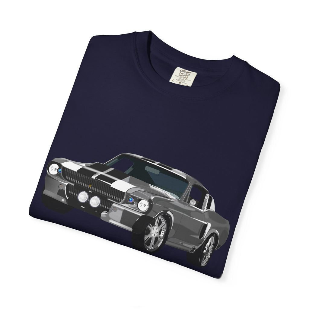 Classic Muscle Car Graphic T-Shirt — Retro Shelby GT Race Stripes Tee
