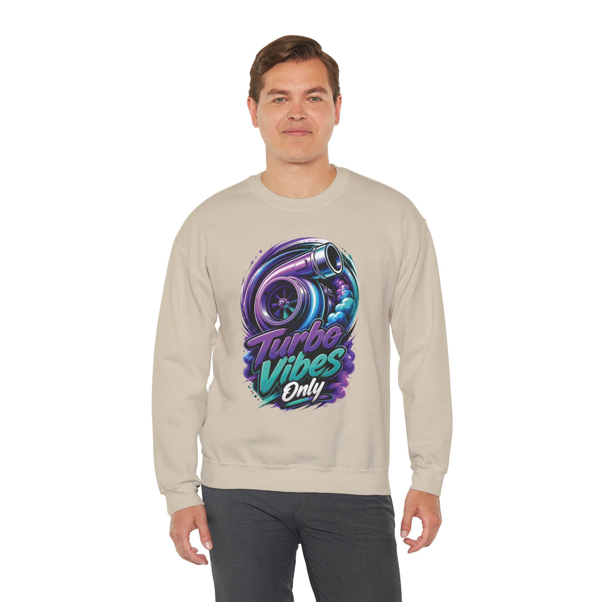 Crewneck Sweatshirt — Turbo Vibes Only Performance Graphic