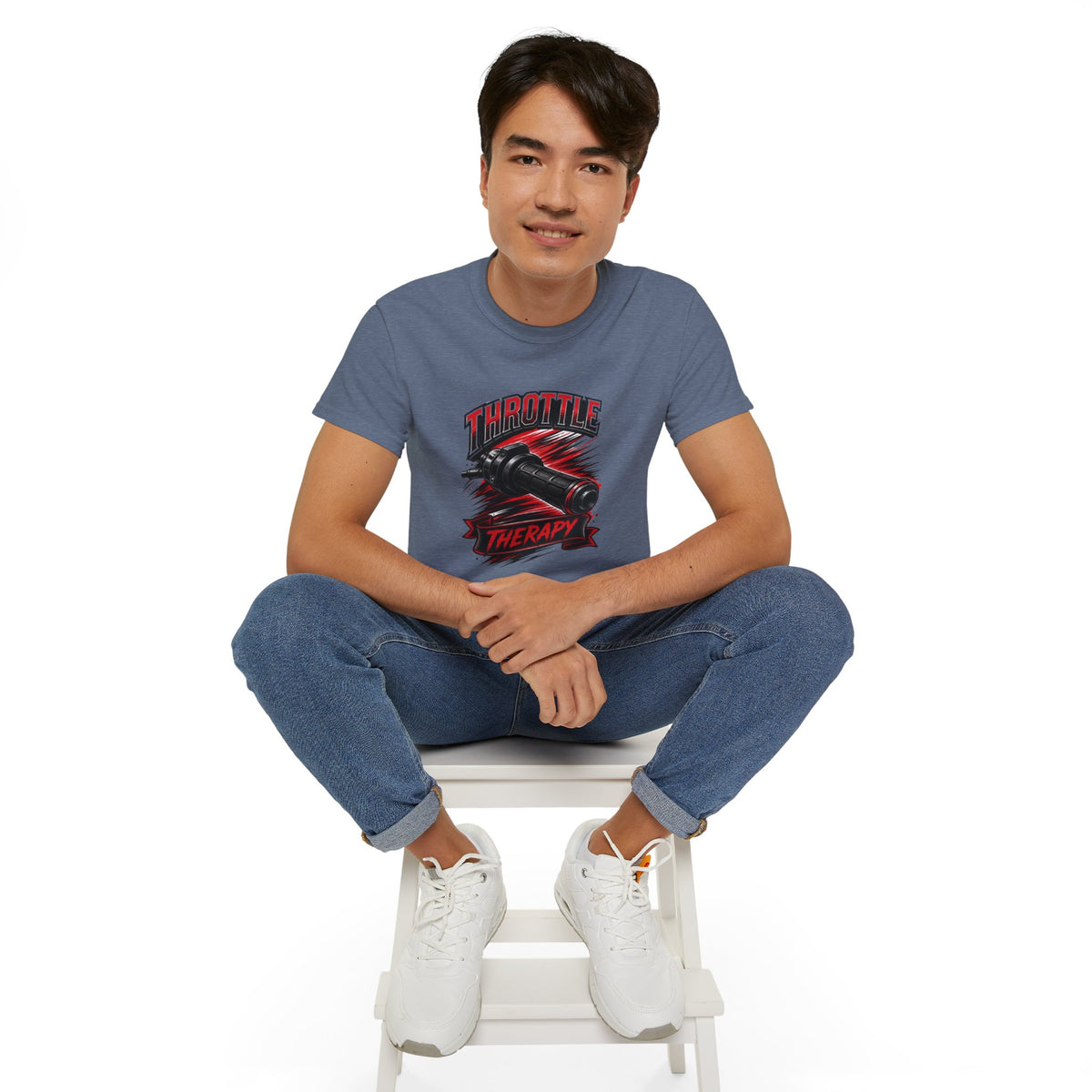 Throttle Therapy Tee – Motorcycle Spark Plug Racing T‑Shirt